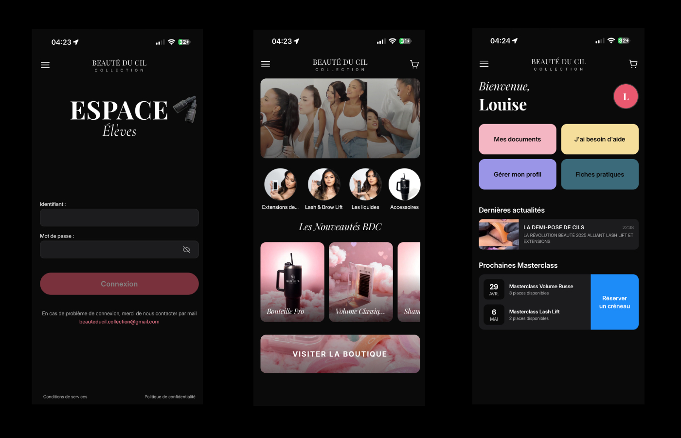 Application Beauté du Cil Academy par Tensly